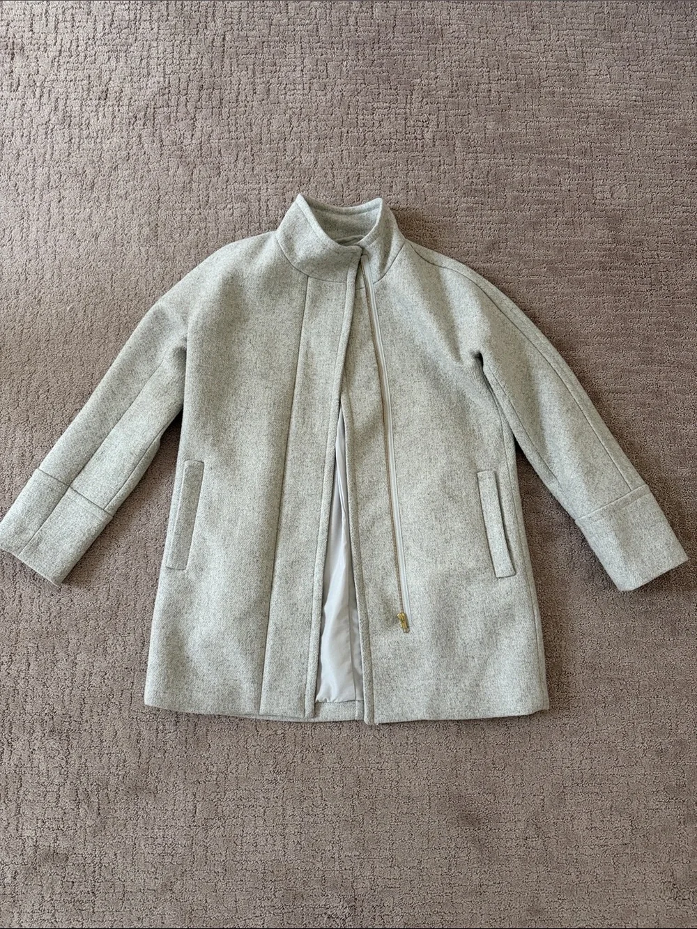J. Crew Light Gray Wool-Blend Coat - Picture 1 of 4